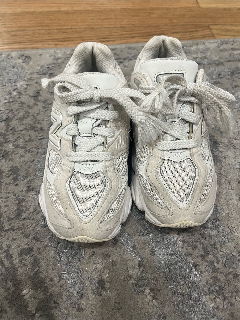New Balance Kids White Sneakers with Mesh Uppers